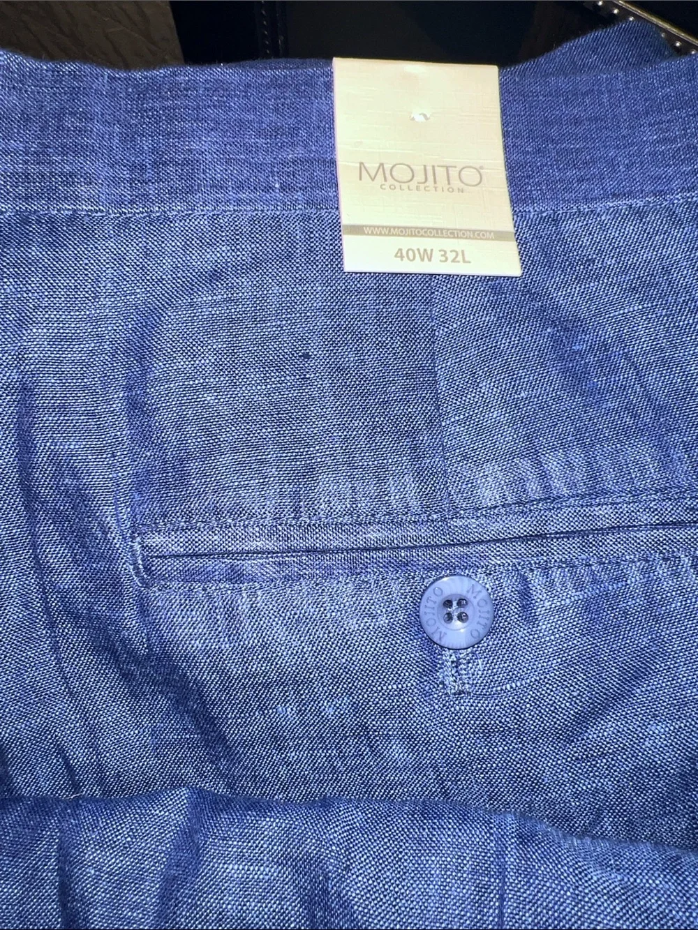 Mojito Collection blue linen-blend casual trouser pants